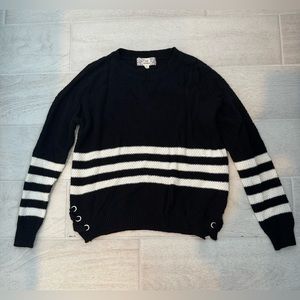 Pink Republic Black and White Striped Sweater